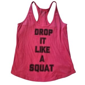 “Drop it like a Squat” Hot Pink Womens Workout Tank Top Shirt By FREEZE LARGE
